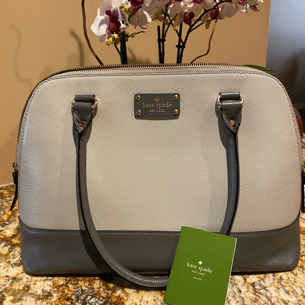 Kate Spade Rachelle Berkeley Lane Tote Large Handbag Light/Dark Gray Wkru1739